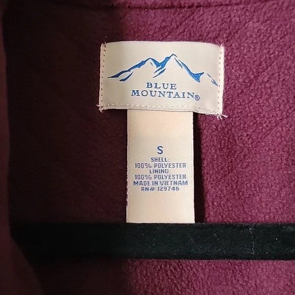 BLUE MOUNTAIN Lightweight  Stretch Waist Puffer Zip Vest Burgundy size S - Picture 4 of 10